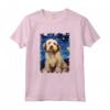 Lowchen - Dipinto con Cane Stellato e Notte Stellata Maglietta - Regalo Carino per Amanti di Lowchen - Ideale per Natale o Compleanno