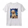 Lowchen - Dipinto con Cane Stellato e Notte Stellata Maglietta - Regalo Carino per Amanti di Lowchen - Ideale per Natale o Compleanno