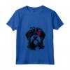 Donna Lowchen Dog 4 luglio America USA Bandiera Maglietta con Collo a V - Regalo per Proprietari di Cani - Ideale per Natale o Compleanni