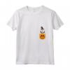 Donna Halloween Pocket Lowchen Scary Jack O Lanterna Maglietta con Collo a V - Ideale Regalo per Amanti dei Cani a Halloween