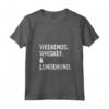Donna Weekend Whisky e Lundehund Divertente - Maglietta con Collo a V per Amanti dei Lundehund Norvegesi
