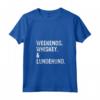 Donna Weekend Whisky e Lundehund Divertente - Maglietta con Collo a V per Amanti dei Lundehund Norvegesi