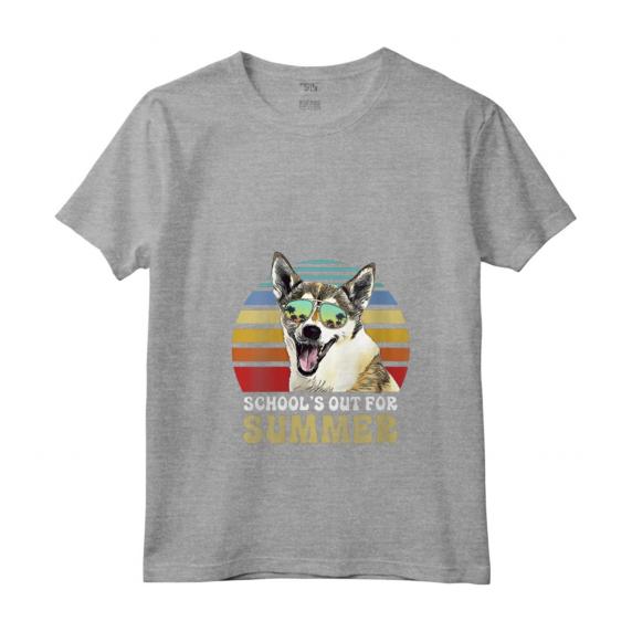 Donna Scuole fuori per l'estate - Insegnante di Cani Norvegesi Lundehund Maglietta Retro Vintage - Ultimo giorno di scuola Summer Vibe Abbigliamento