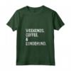 Donna Weekend Caffè e Lundehund Divertente - Lundehund Norvegese Maglietta con Collo a V - Ideale per Amanti dei Cani