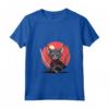 Donna Samurai Lykoi Gatto giapponese Kawaii Ninja Cat Maglietta con Collo a V - Design Unico per Appassionati di Gatti e Cultura Giapponese