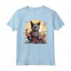 Gatto Giapponese Ninja Kawaii Lykoi Cat Samurai Maglietta - Design Unico e Misterioso per Appassionati di Gatti e Cultura Giapponese