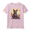 Gatto Giapponese Ninja Kawaii Lykoi Cat Samurai Maglietta - Design Unico e Misterioso per Appassionati di Gatti e Cultura Giapponese