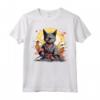 Gatto Giapponese Ninja Kawaii Lykoi Cat Samurai Maglietta - Design Unico e Misterioso per Appassionati di Gatti e Cultura Giapponese