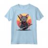 Gatto Giapponese Ninja Kawaii Lykoi Cat Samurai Maglietta - Design Unico per Appassionati di Gatti e Cultura Giapponese