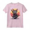 Gatto Giapponese Ninja Kawaii Lykoi Cat Samurai Maglietta - Design Unico per Appassionati di Gatti e Cultura Giapponese