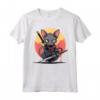 Gatto Giapponese Ninja Kawaii Lykoi Cat Samurai Maglietta - Design Unico per Appassionati di Gatti e Cultura Giapponese