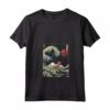 Lykoi Gatto Giapponese Kanagawa Wave Divertente Surf Maglietta - Regalo per Proprietari di Gatti - Ideale per Natale o San Valentino
