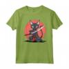 Samurai Lykoi Cat giapponese - Kawaii Ninja Cat Maglietta per Appassionati di Gatti e Cultura Giapponese