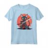 Samurai Lykoi Cat giapponese - Kawaii Ninja Cat Maglietta per Appassionati di Gatti e Cultura Giapponese