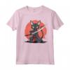 Samurai Lykoi Cat giapponese - Kawaii Ninja Cat Maglietta per Appassionati di Gatti e Cultura Giapponese