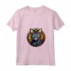 Lykoi - Maglietta con Collo a V in Vetro Colorato, Design Unico per Amanti dei Gatti e dell'Arte - Leggera e Confortevole