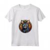Lykoi - Maglietta con Collo a V in Vetro Colorato, Design Unico per Amanti dei Gatti e dell'Arte - Leggera e Confortevole