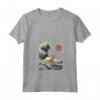 Divertente Animale da Surf Lykoi Cat Kanagawa Wave Maglietta con Collo a V - Regalo per Proprietari di Gatti e Amanti della Cultura Giapponese