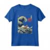 Lykoi Gatto Giapponese Kanagawa Wave Divertente Surf Maglietta - Regalo per Proprietari di Gatti - Ideale per Natale, Compleanni o San Valentino