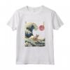 Lykoi Gatto Giapponese Kanagawa Wave Divertente Surf Maglietta - Regalo per Proprietari di Gatti - Ideale per Natale, Compleanni o San Valentino