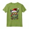 Lykoi Cat Christmas Graphic Tees - Maglietta divertente per Uomo e Donna - Regalo di Natale Unico per Tutti gli Amanti dei Gatti