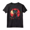 Lykoi Cat Giapponese Samurai Kawaii Ninja Maglietta - Design Unico per Amanti dei Gatti e della Cultura Giapponese