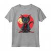 Lykoi Cat Giapponese Samurai Kawaii Ninja Maglietta - Design Unico per Amanti dei Gatti e della Cultura Giapponese