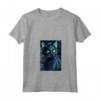 Donna Lykoi Cat Starry Night Painting Uomini Donne Bambini Maglietta con Collo a V - Regalo Unico per Amanti dei Gatti Lykoi - Ideale per Natale o Compleanni