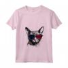 Donna Lykoi Cat 4 luglio America USA Bandiera Maglietta con Collo a V - Regalo per Proprietari di Gatti - Ideale per Natale o San Valentino