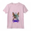 Donna Gaming Lykoi Cat Player Men Maglietta con Collo a V - Funny Cat Gamer Lover T-shirt for Video Game Enthusiasts