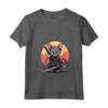 Donna Gatto Ninja Samurai Kawaii - Maglietta Giapponese con Collo a V per Appassionati di Gatti e Cultura Giapponese