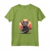 Donna Gatto Ninja Samurai Kawaii - Maglietta Giapponese con Collo a V per Appassionati di Gatti e Cultura Giapponese