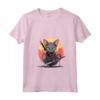 Donna Gatto Ninja Samurai Kawaii - Maglietta Giapponese con Collo a V per Appassionati di Gatti e Cultura Giapponese