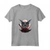 Donna Samurai Gatto Giapponese Kawaii Ninja Lykoi Cat - Maglietta Unica con Collo a V - Acquista Online