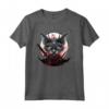 Samurai Gatto giapponese Kawaii Ninja Lykoi Cat Maglietta - Design Unico per Appassionati di Gatti e Cultura Giapponese