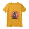 Donna Lykoi Cat giapponese Samurai Kawaii Ninja Cat Maglietta con Collo a V - Design Unico ispirato alla Cultura Giapponese