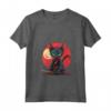 Donna Lykoi Cat giapponese Samurai Kawaii Ninja Cat Maglietta con Collo a V - Design Unico - Stile Kawaii e Cultura Giapponese