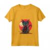 Donna Lykoi Cat giapponese Samurai Kawaii Ninja Cat Maglietta con Collo a V - Design Unico - Stile Kawaii e Cultura Giapponese