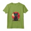 Donna Lykoi Cat giapponese Samurai Kawaii Ninja Cat Maglietta con Collo a V - Design Unico - Stile Kawaii e Cultura Giapponese