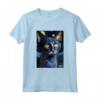 Lykoi Cat Starry Night Painting - Maglietta per Amanti dei Gatti - Regalo Unico per Natale, Ringraziamento o Compleanni