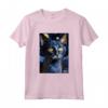 Lykoi Cat Starry Night Painting - Maglietta per Amanti dei Gatti - Regalo Unico per Natale, Ringraziamento o Compleanni