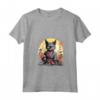 Donna Gatto Giapponese Ninja Kawaii Lykoi Cat Samurai Maglietta con Collo a V - Stile Kawaii e Cultura Giapponese