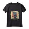 Donna Samurai Lykoi Gatto Giapponese Kawaii Ninja Cat Maglietta con Collo a V - Design Unico e Adorabile per Amanti della Cultura Giapponese e dei Gatti