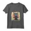 Donna Samurai Lykoi Gatto Giapponese Kawaii Ninja Cat Maglietta con Collo a V - Design Unico e Adorabile per Amanti della Cultura Giapponese e dei Gatti