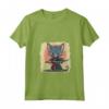 Donna Samurai Lykoi Gatto Giapponese Kawaii Ninja Cat Maglietta con Collo a V - Design Unico e Adorabile per Amanti della Cultura Giapponese e dei Gatti