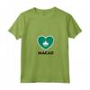 Macao Flag Cuore Maglietta con Collo a V - Ideale per persone con origini di Macao - Acquista online maglietta bandiera Macao