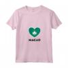 Macao Flag Cuore Maglietta con Collo a V - Ideale per persone con origini di Macao - Acquista online maglietta bandiera Macao