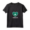 Donna Macao Flag Cuore Maglietta con Collo a V - Mostra il tuo Cuore per la Bandiera Macao