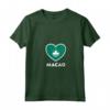 Donna Macao Flag Cuore Maglietta con Collo a V - Mostra il tuo Cuore per la Bandiera Macao