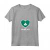 Donna Macao Flag Cuore Maglietta con Collo a V - Mostra il tuo Cuore per la Bandiera Macao